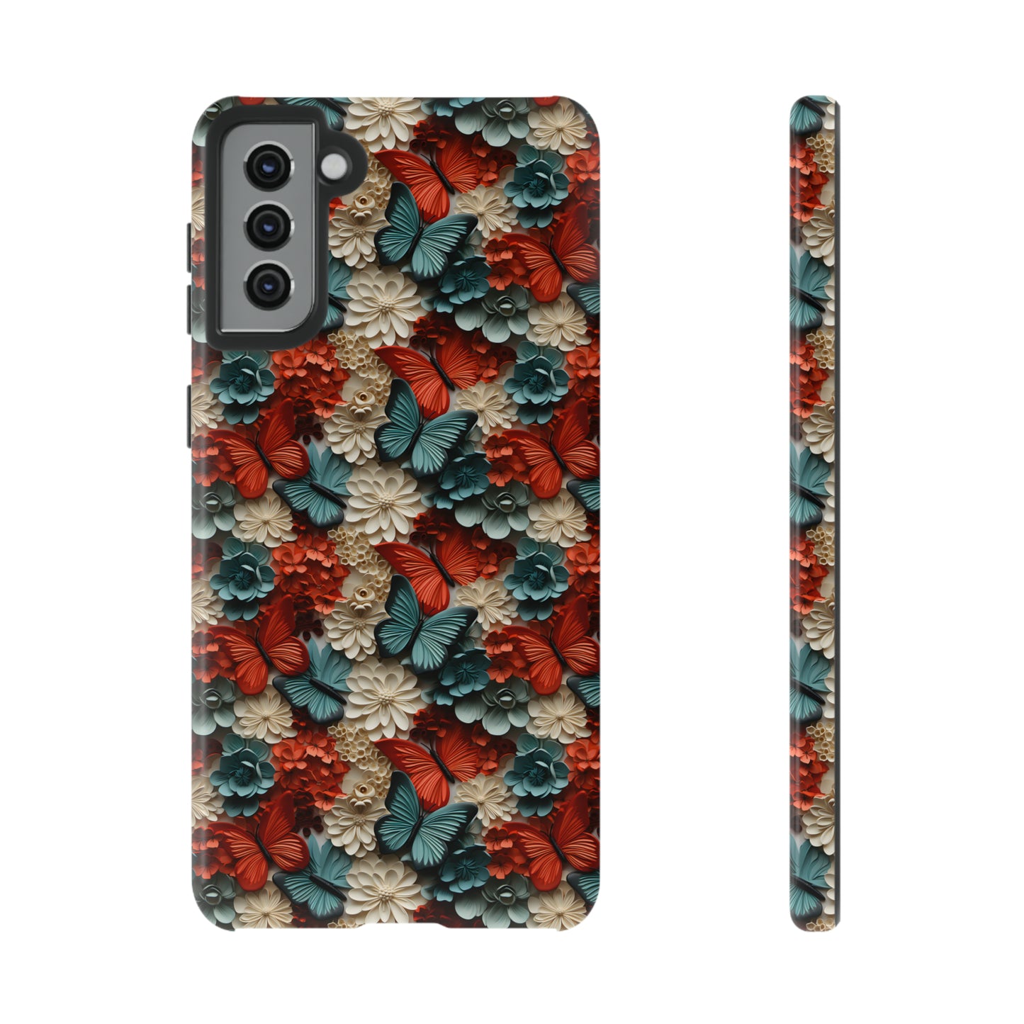 3D Butterflies and Flowers Tough Cases