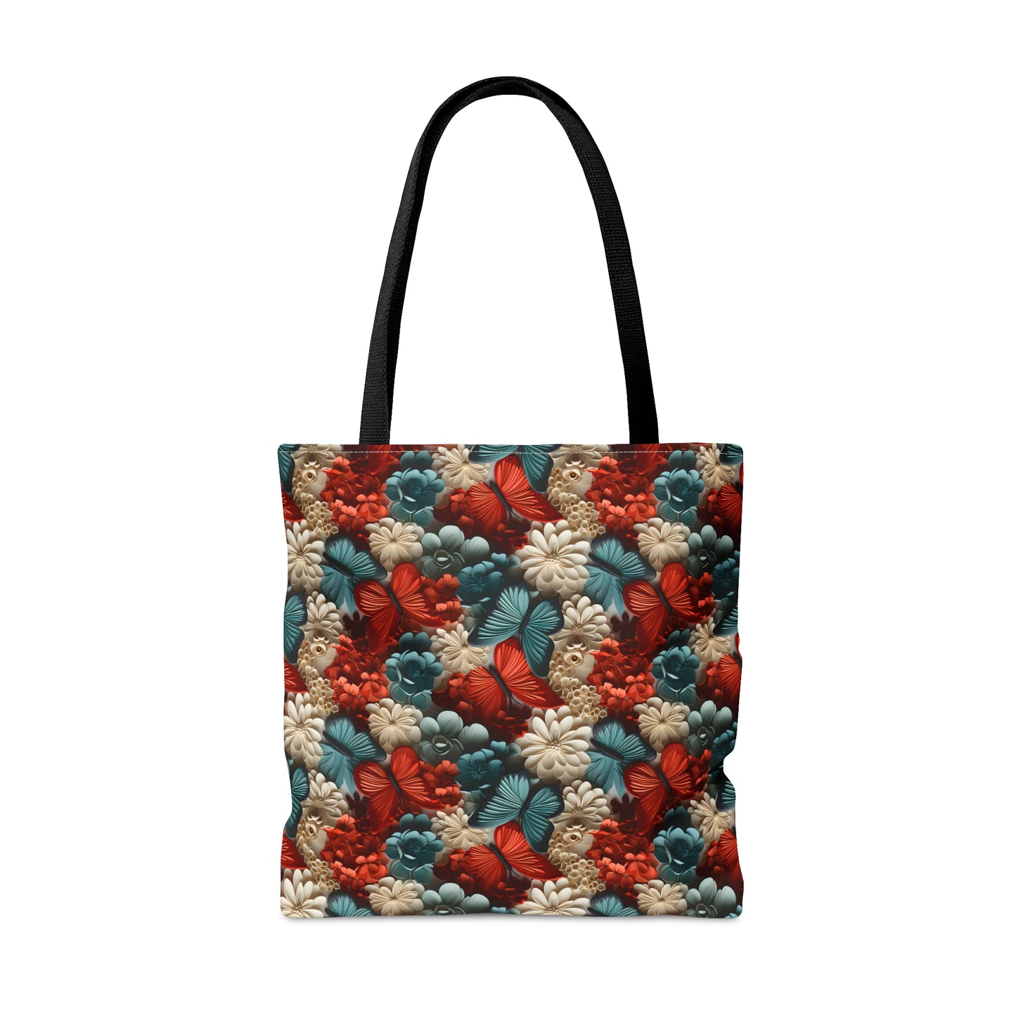 3D Butterflies and Flowers Tote Bag