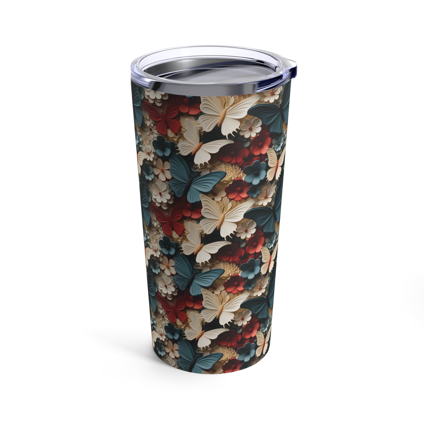 3D Butterflies and Flowers tumbler 20oz