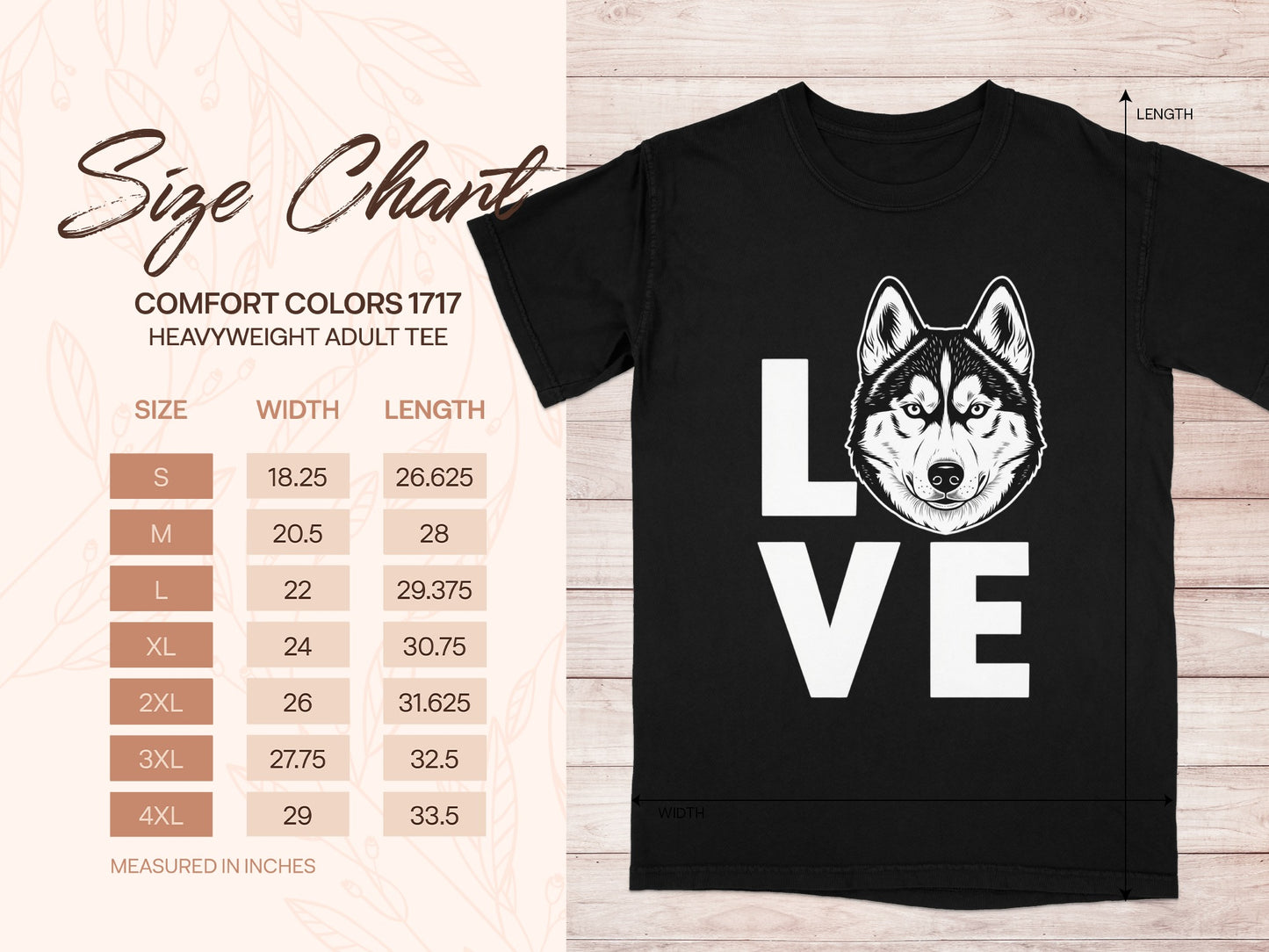 Love Husky Graphic Design Unisex Heavyweight Adult Tee