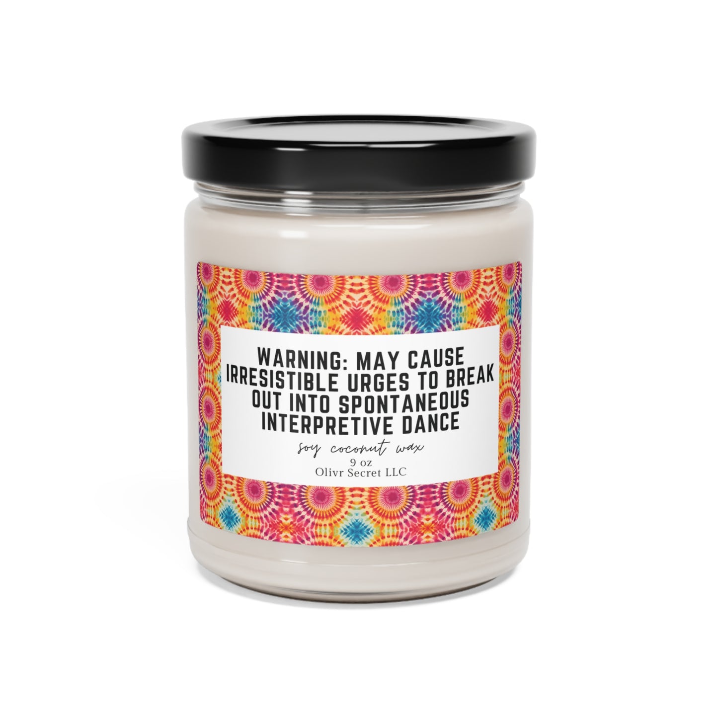 Warning May cause irresistible urges to break out into spontaneous interpretive dance Scented Soy Candle, 9oz