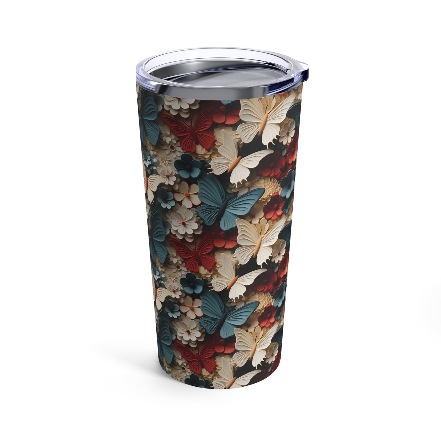 3D Butterflies and Flowers tumbler 20oz