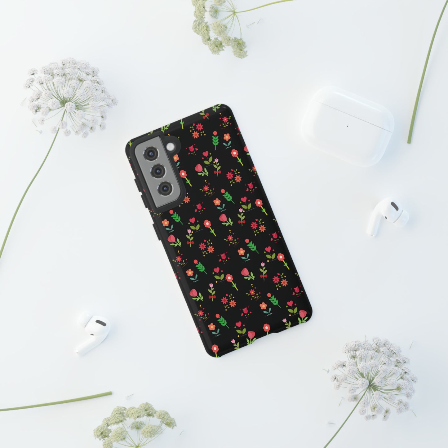 Flowers Pattern Splatter Phone Tough Cases