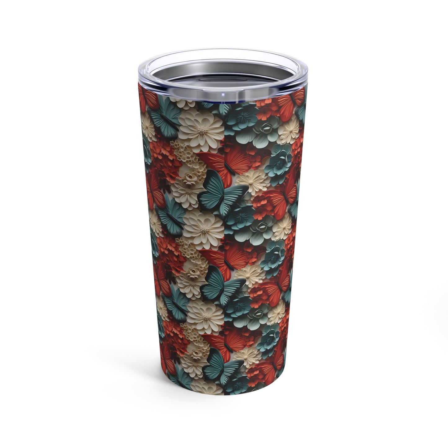 3D Butterflies and Flowers tumbler 20oz