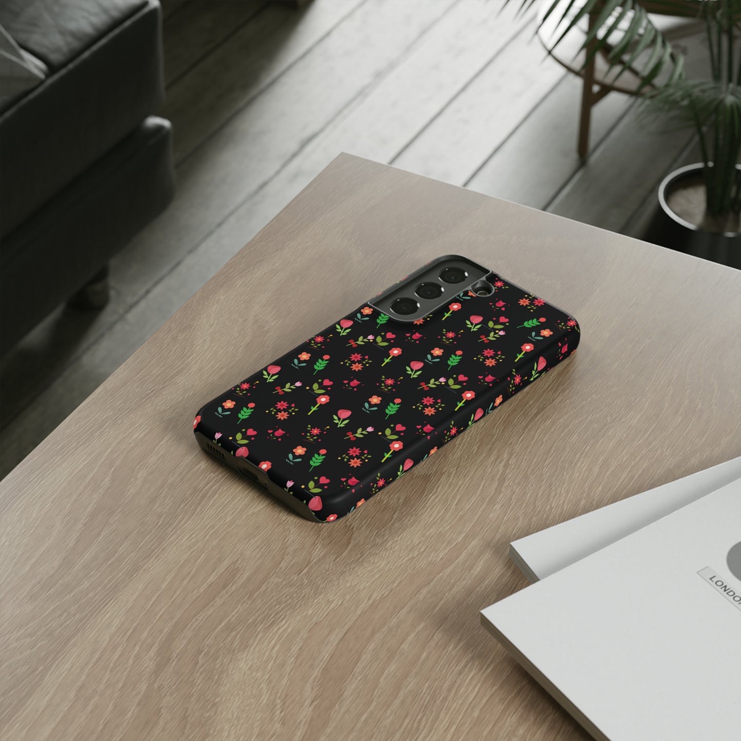 Flowers Pattern Splatter Phone Tough Cases