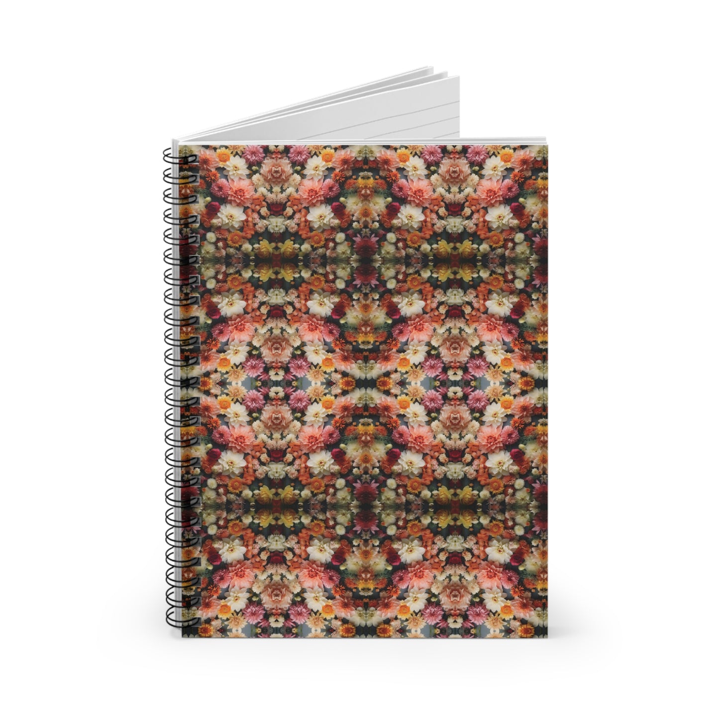 3D flowers Pattern Spiral Notebook - Ruled Line