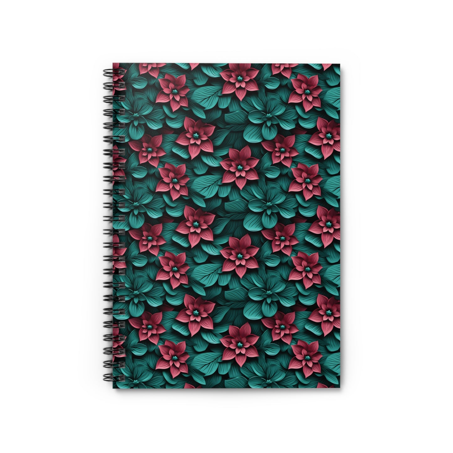 3D FLowers Spiral Notebook - Ruled Line