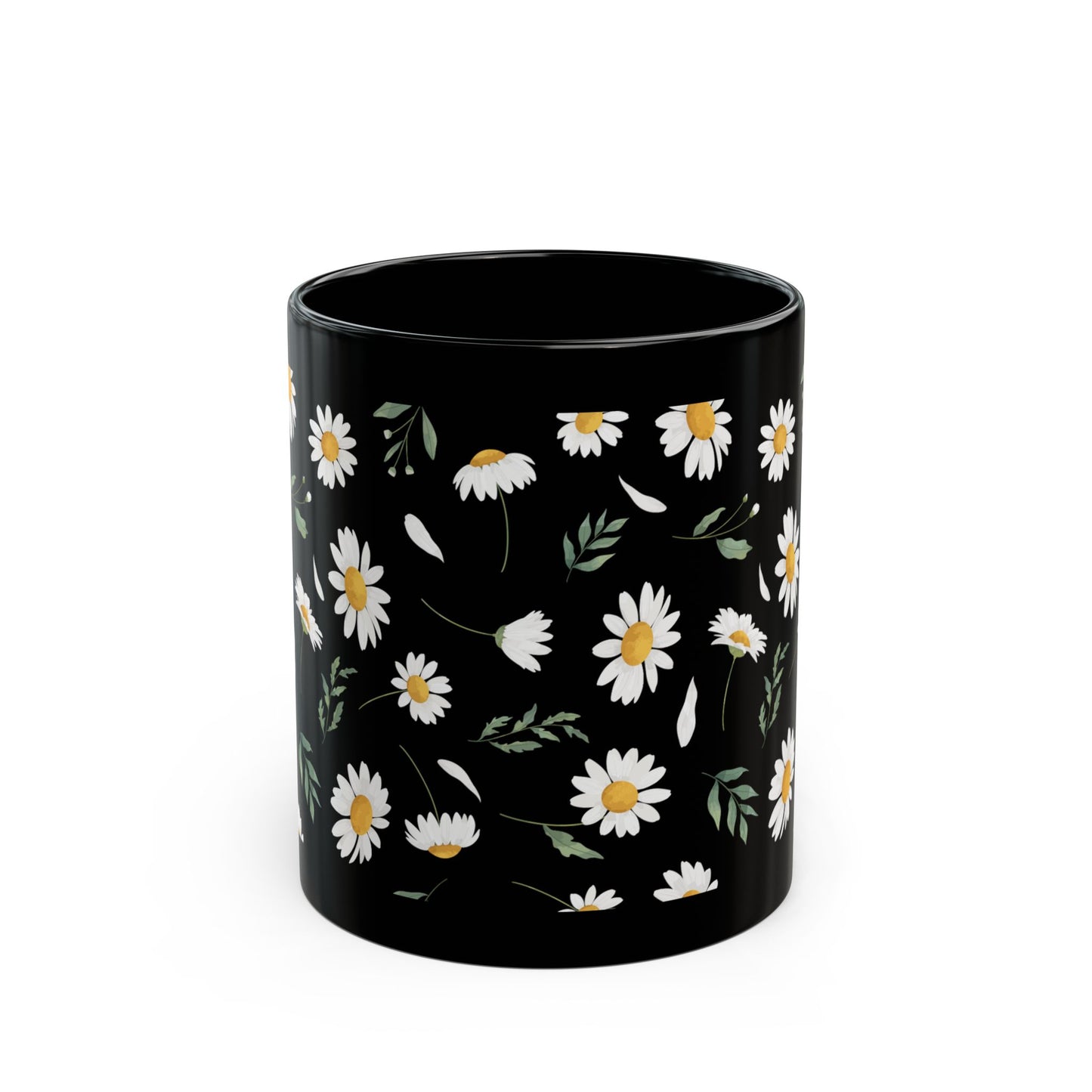 Flowers pattern Black Mug (11oz, 15oz)