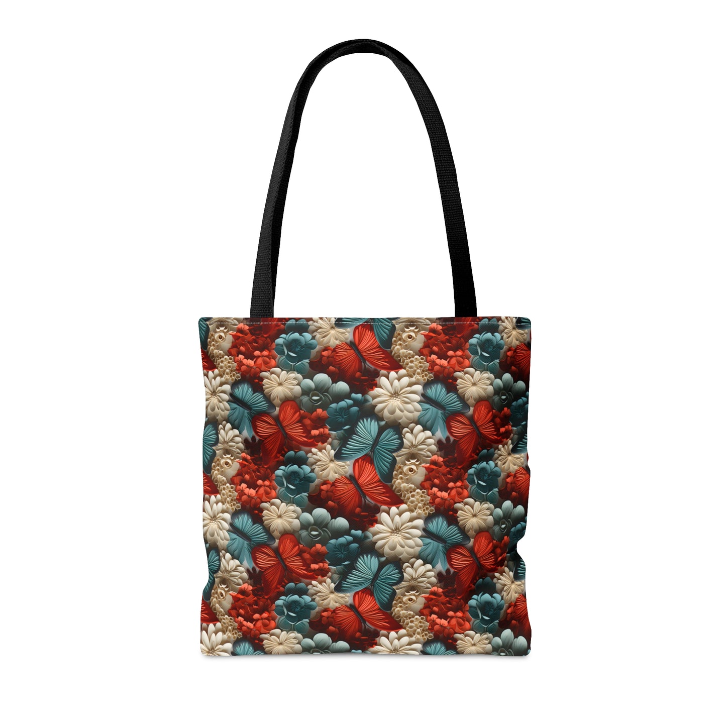 3D Butterflies and Flowers Tote Bag