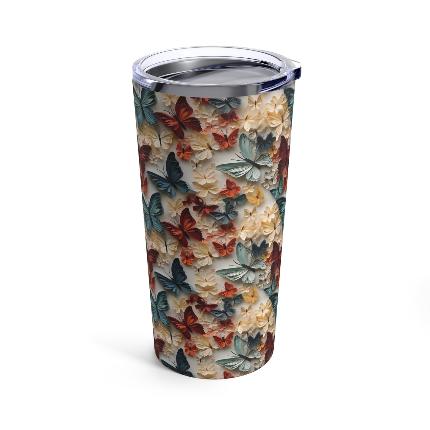 3D Butterflies and Flowers tumbler 20oz