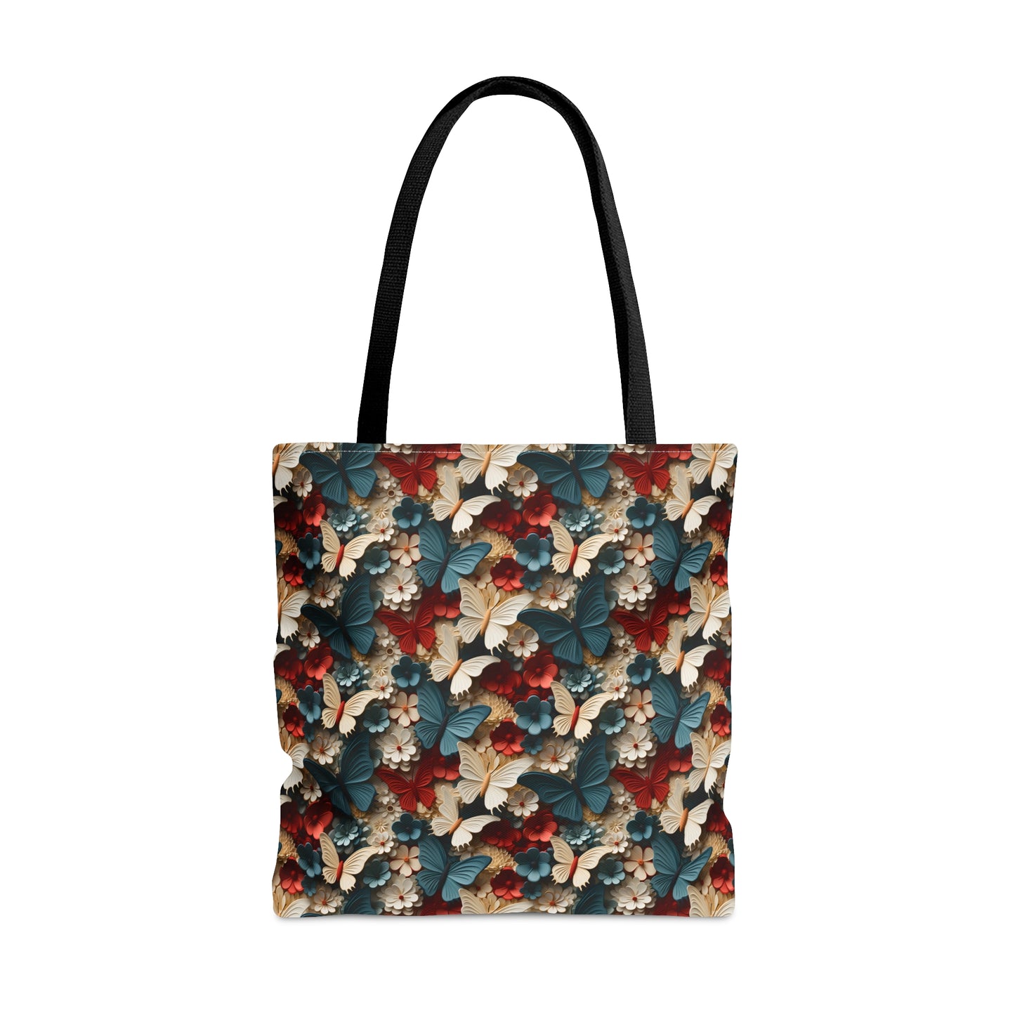 3D Butterflies and Flowers Tote Bag