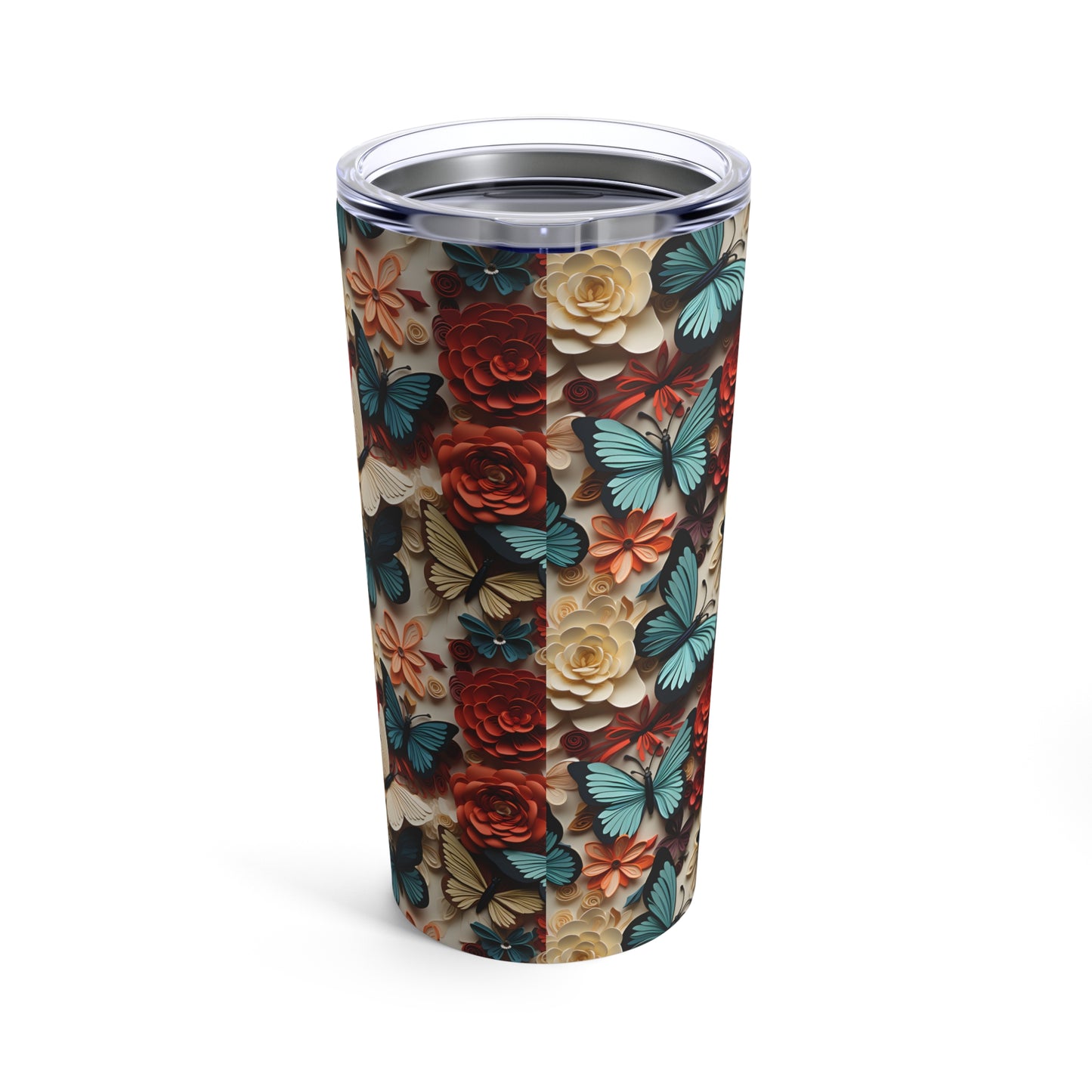 Flowers and Butterfly tumbler 20oz