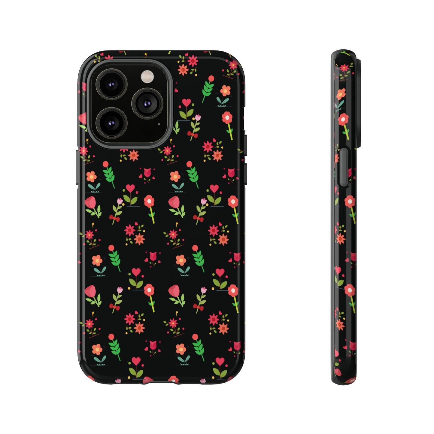 Flowers Pattern Splatter Phone Tough Cases