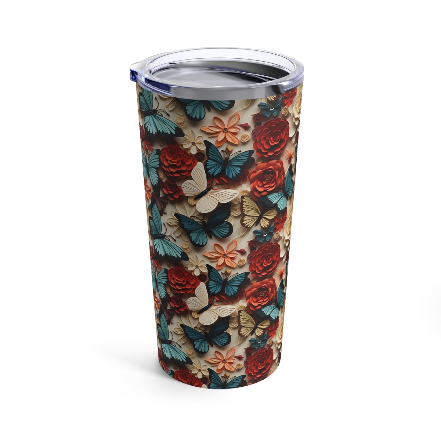 Flowers and Butterfly tumbler 20oz