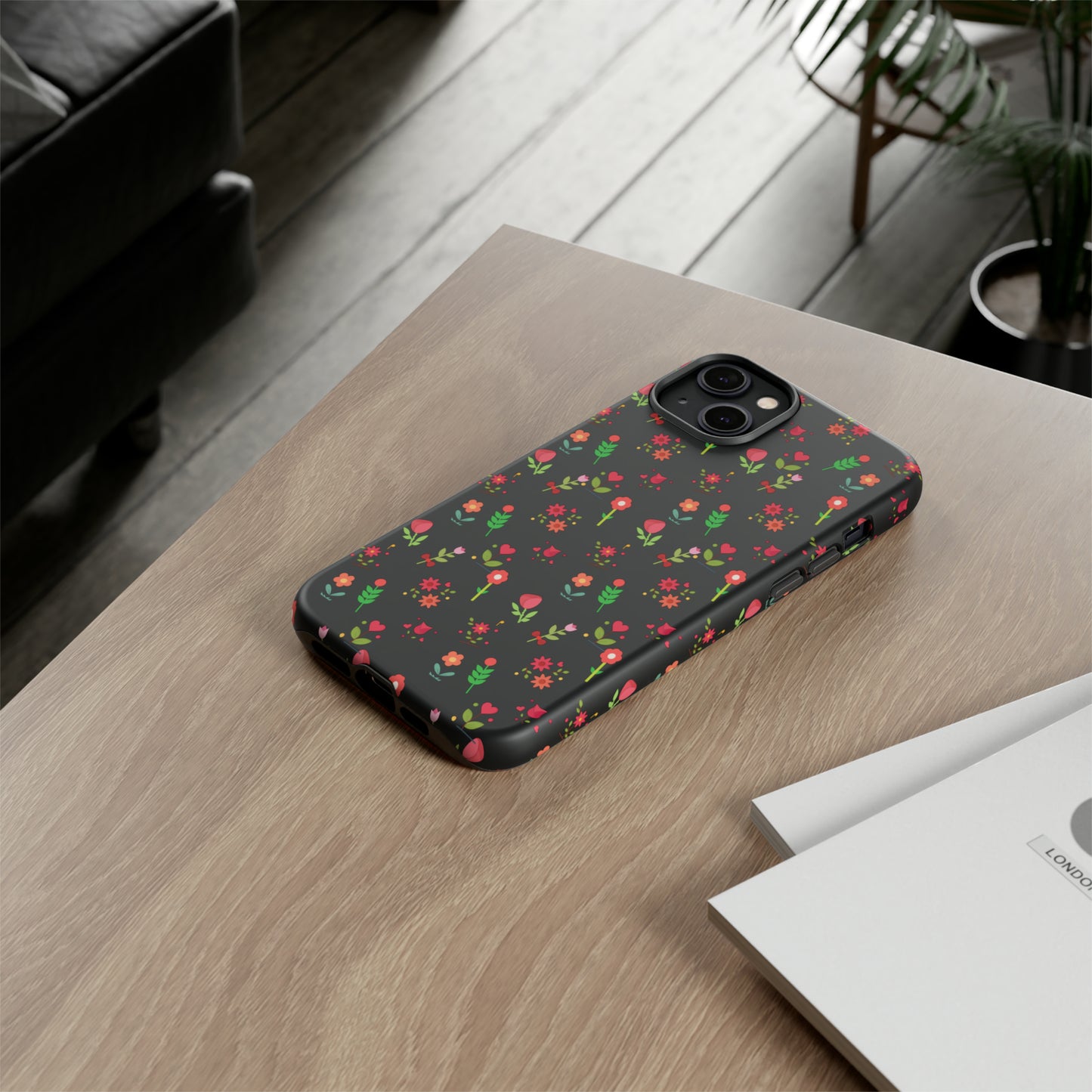 Flowers Pattern Splatter Phone Tough Cases