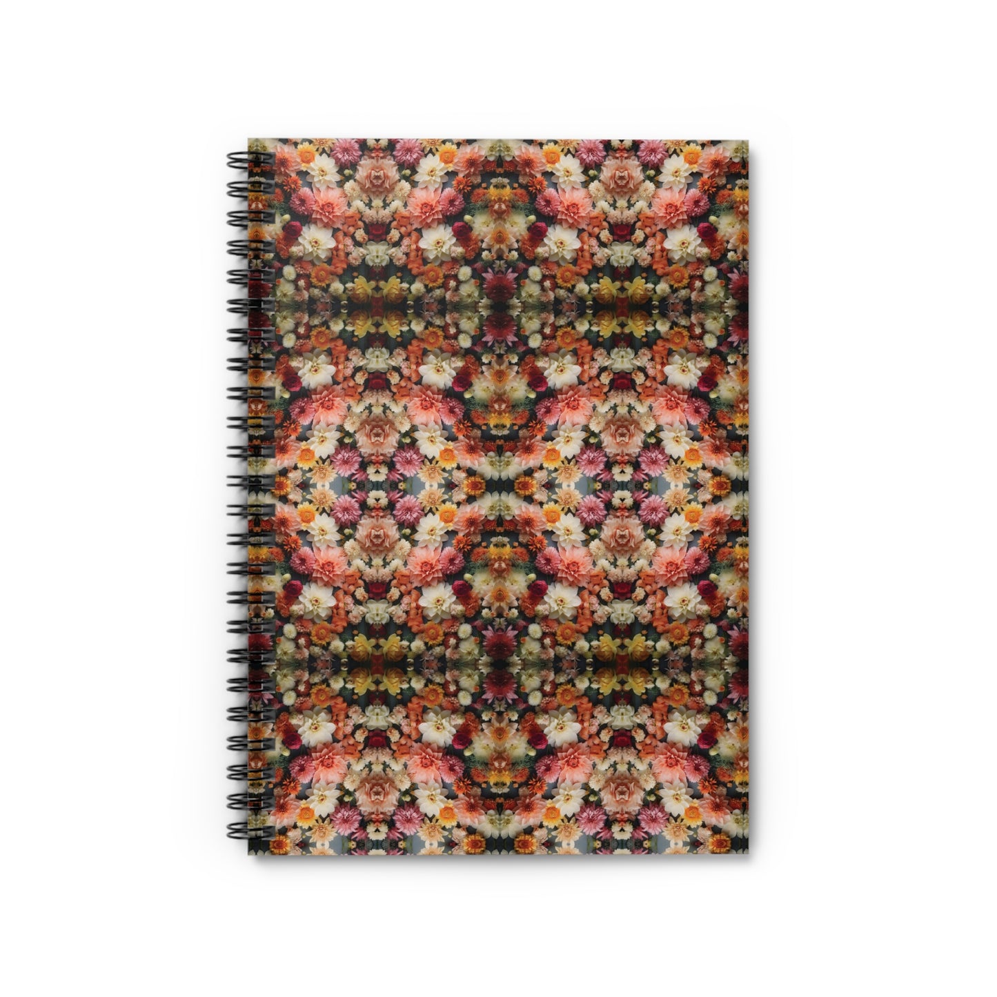 3D flowers Pattern Spiral Notebook - Ruled Line