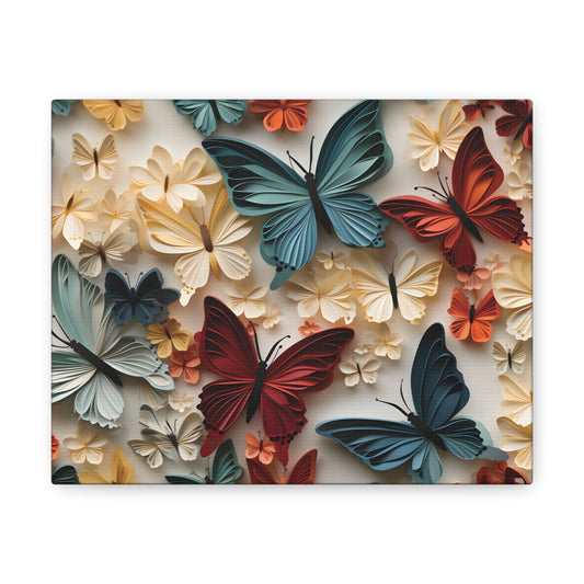 3D Butterflies and Flowers Gallery Wraps