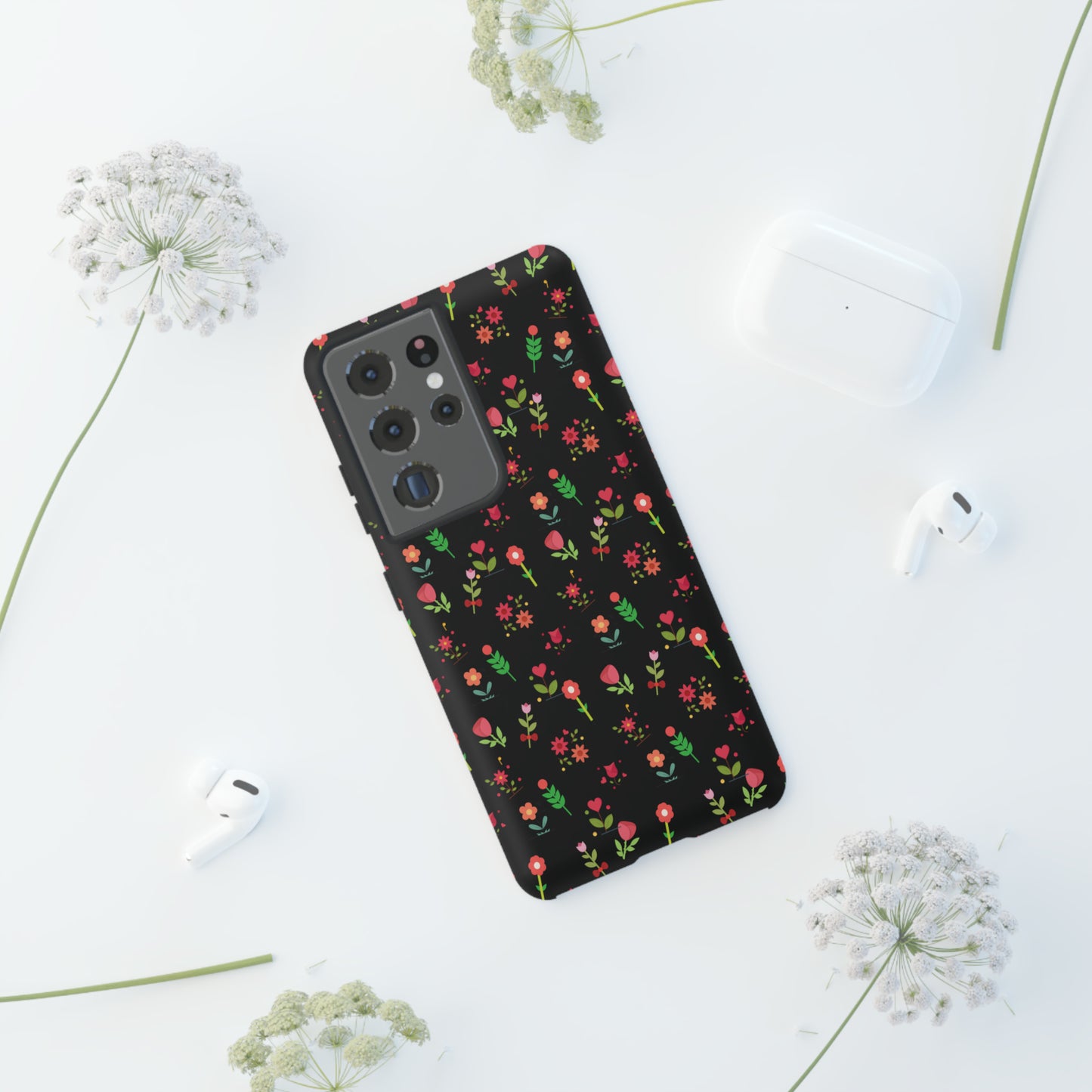 Flowers Pattern Splatter Phone Tough Cases