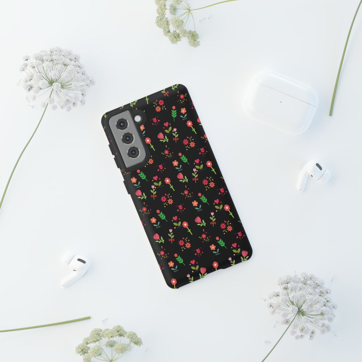 Flowers Pattern Splatter Phone Tough Cases