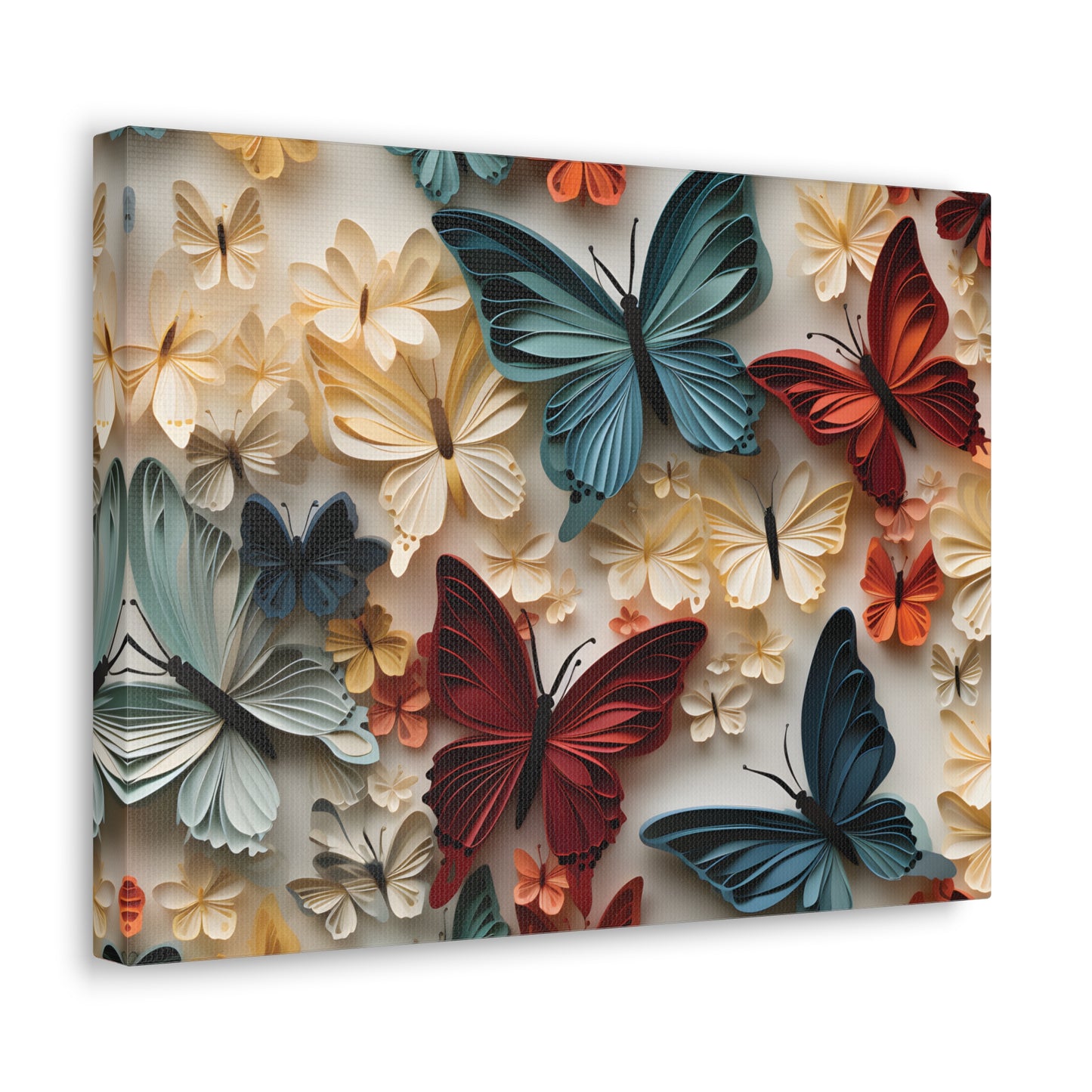 3D Butterflies and Flowers Gallery Wraps