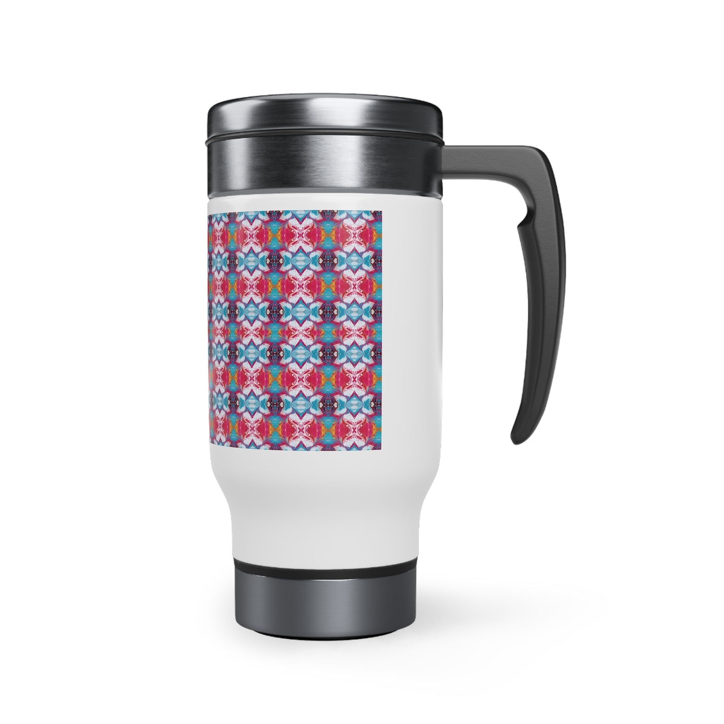 Colorful Paint Splatter Stainless Steel Travel Mug with Handle, 14oz