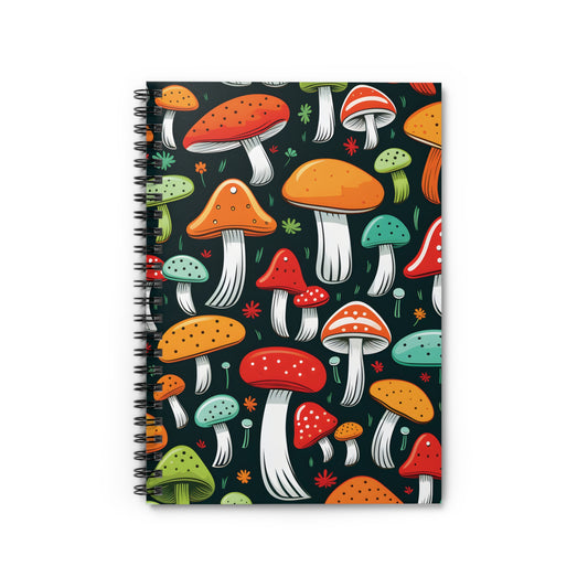 Mushrooms Spiral Notebook - Ruled Line