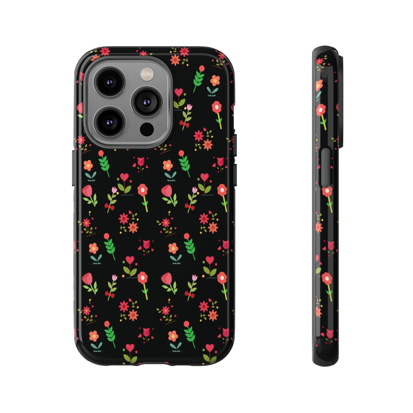 Flowers Pattern Splatter Phone Tough Cases