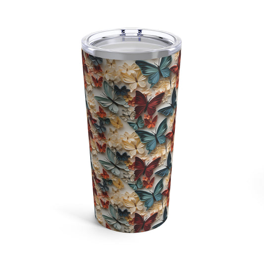 3D Butterflies and Flowers tumbler 20oz