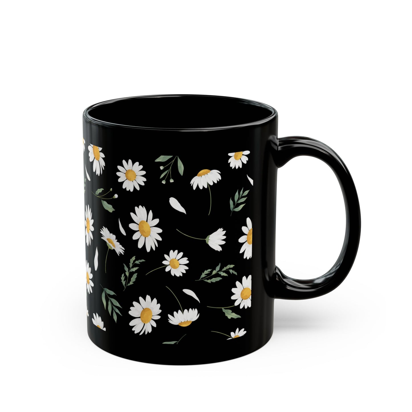 Flowers pattern Black Mug (11oz, 15oz)