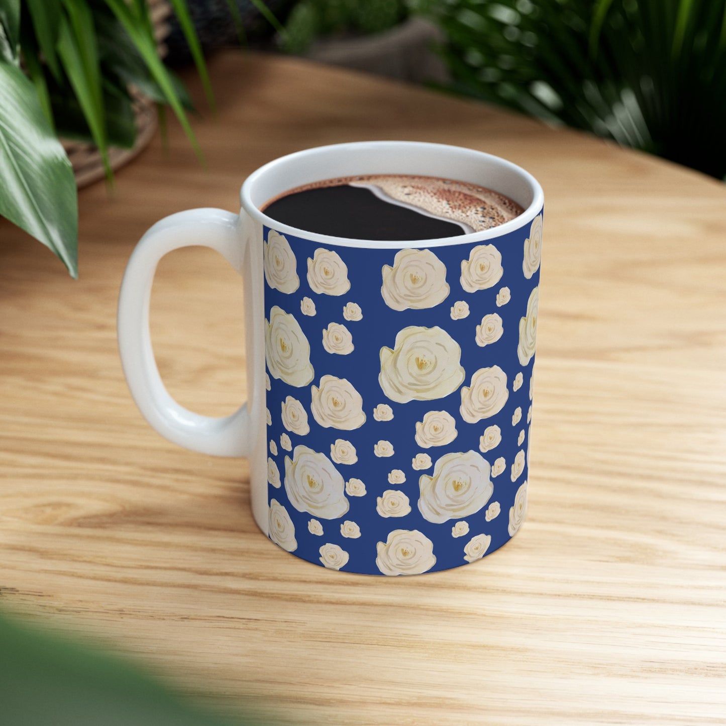 Water color style flower Ceramic Mug, (11oz, 15oz)