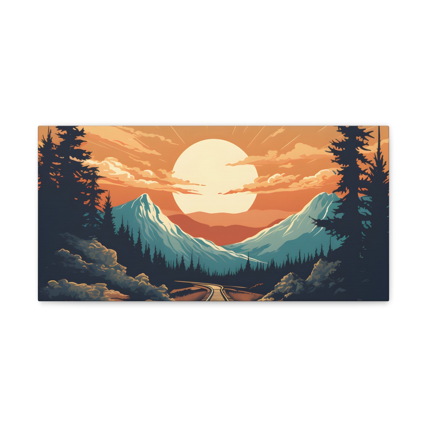 Mountain and Sunset Gallery Wraps