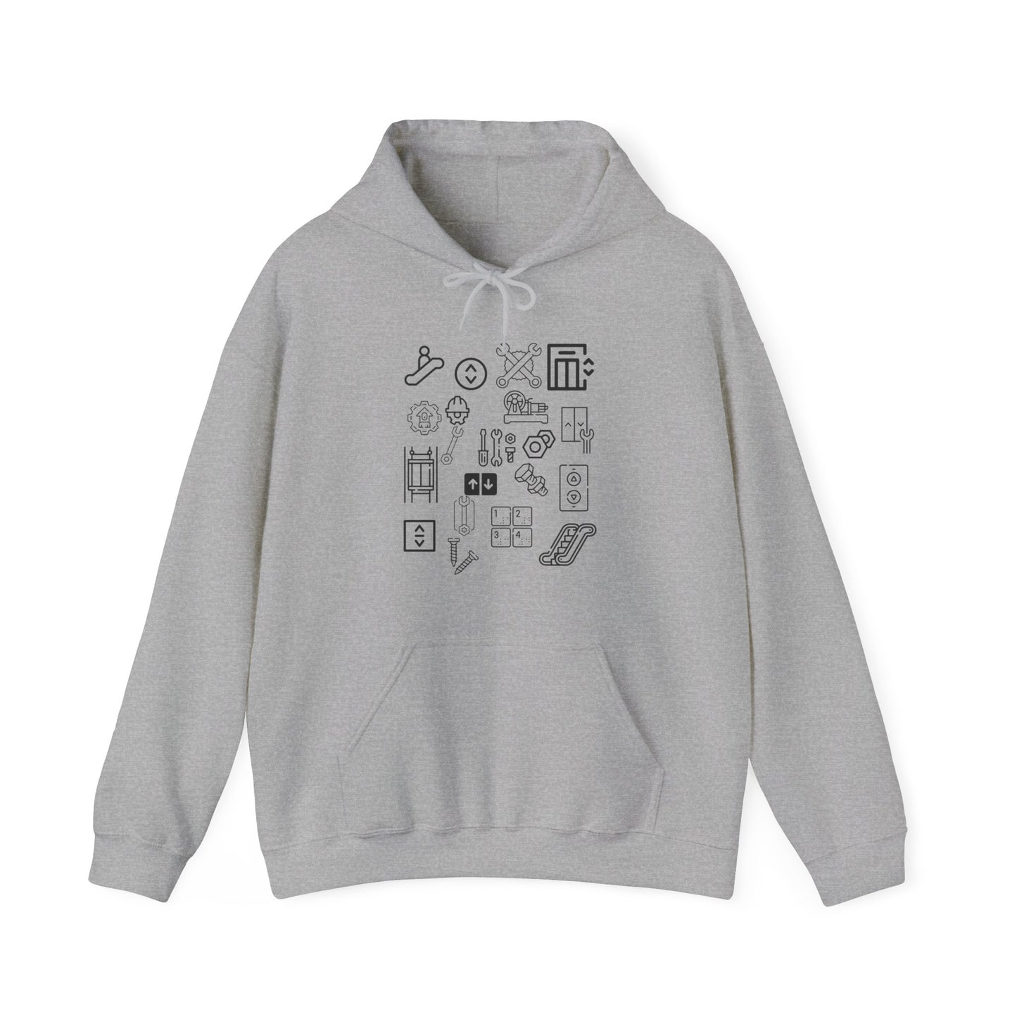 Elevator and Escalator Hooded Sweatshirt