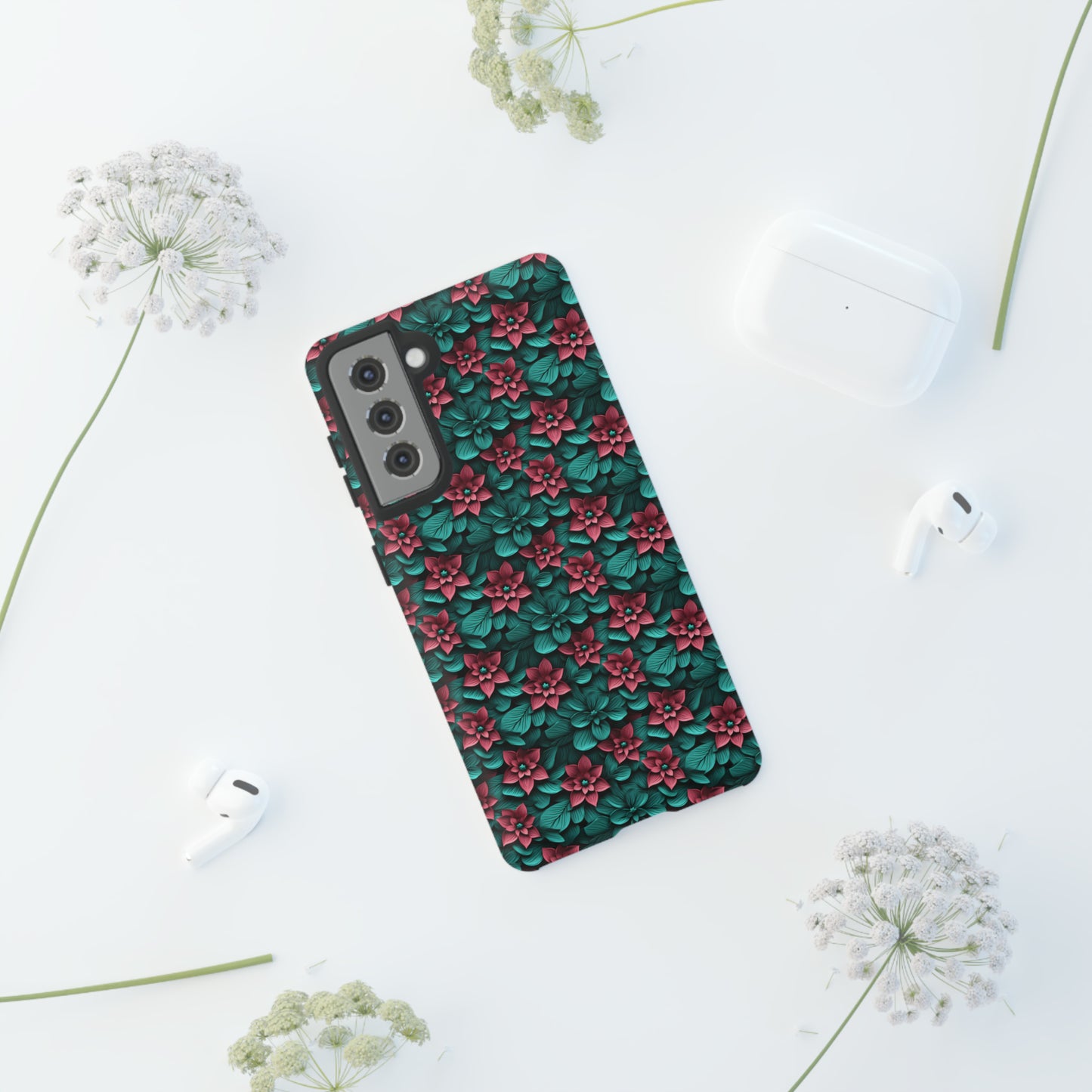 3D flowers Tough Cases