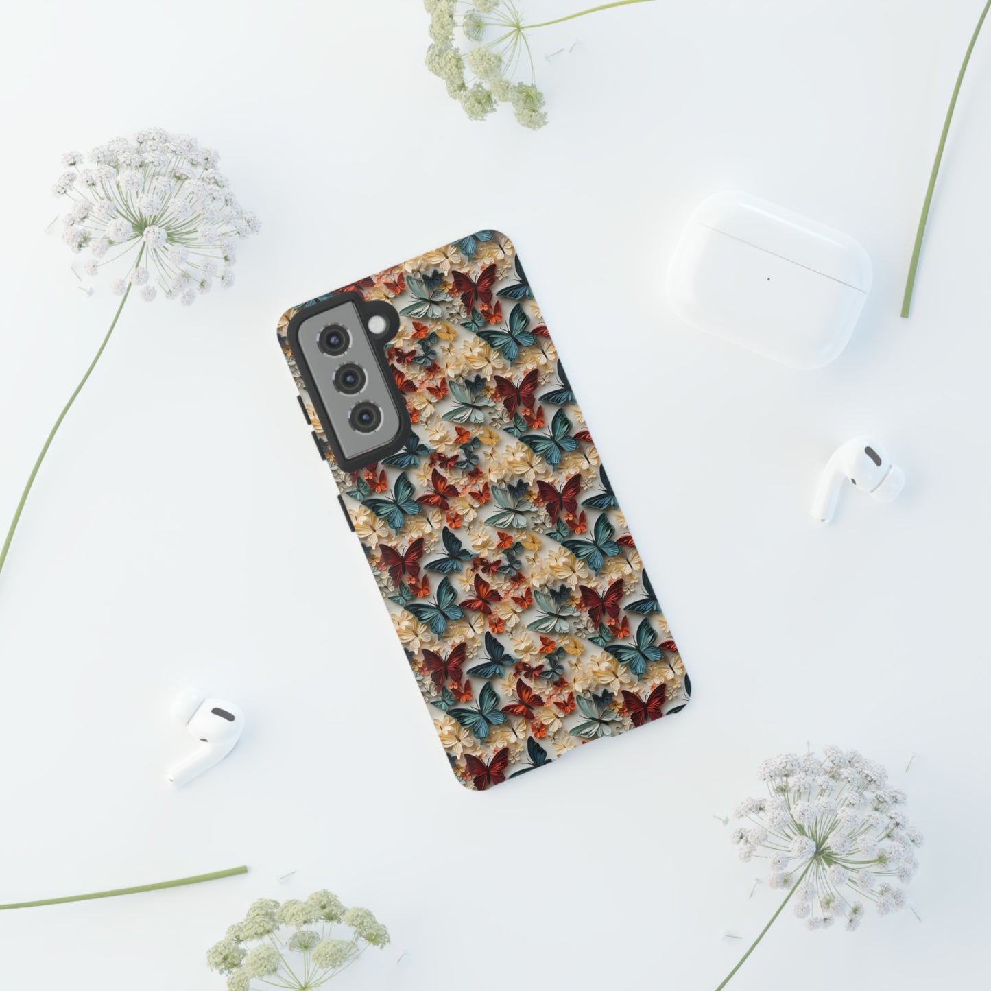 3D Butterflies and Flowers Tough Cases