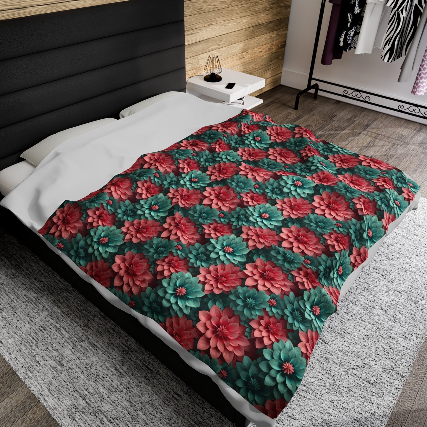 3D flowers Velveteen Plush Blanket