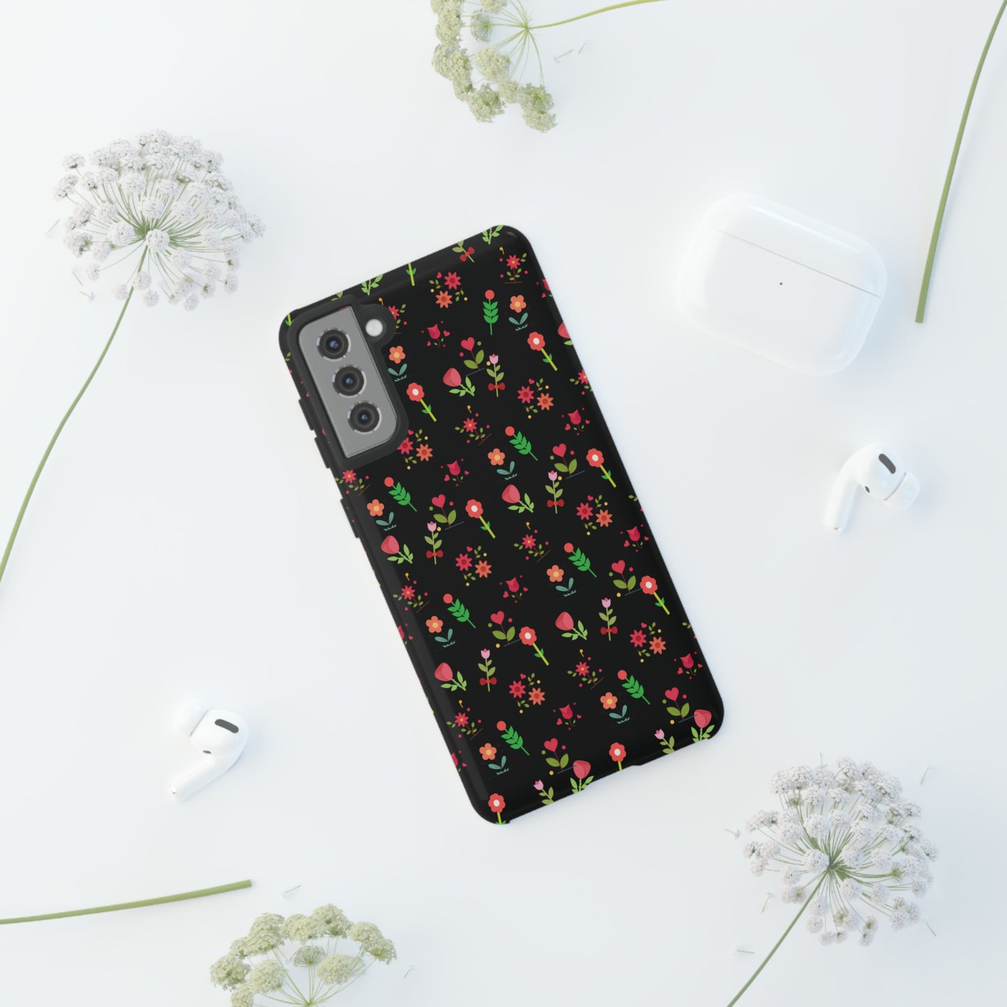 Flowers Pattern Splatter Phone Tough Cases