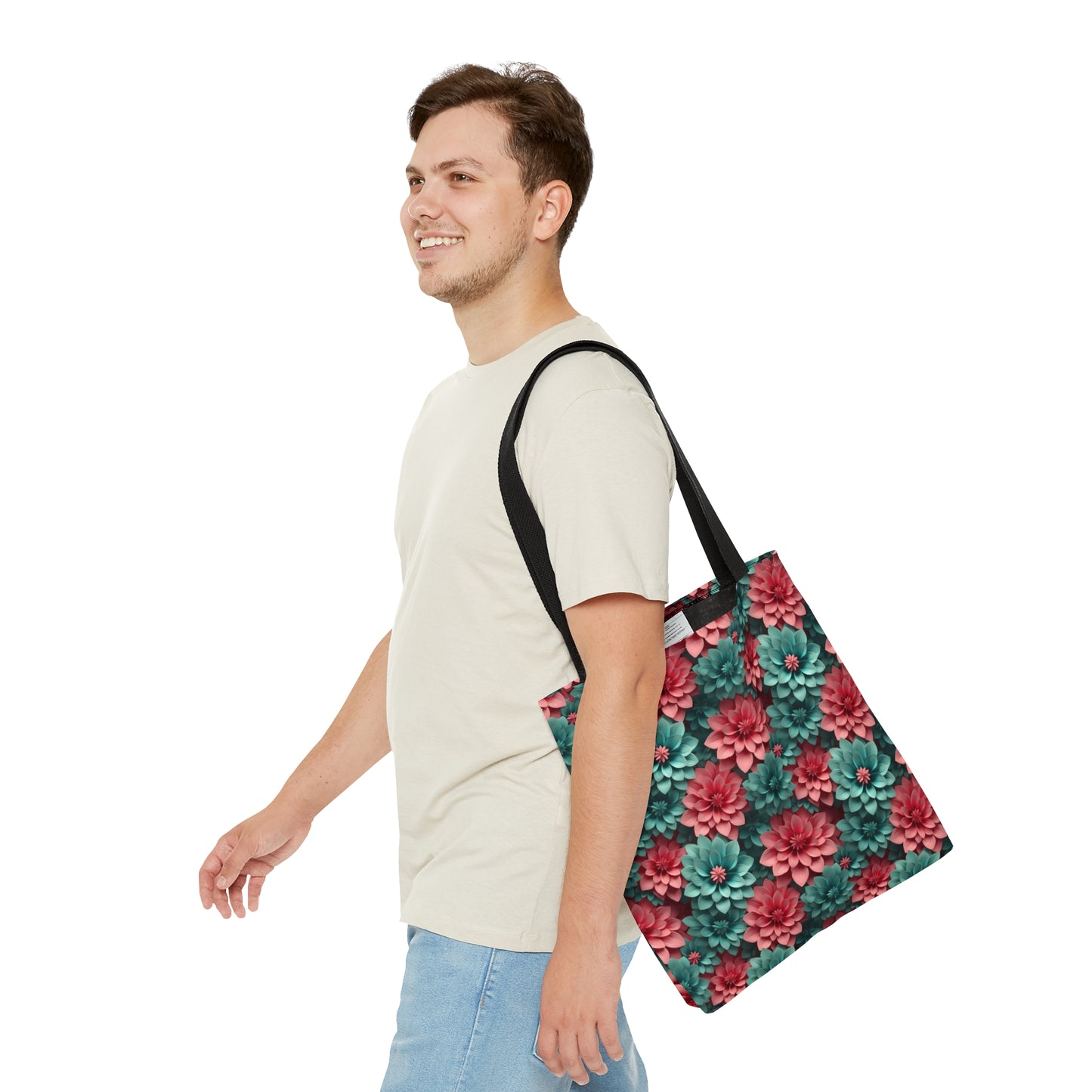 3D Flowers Tote Bag