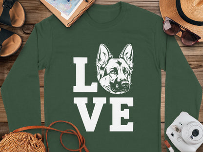 Love German Shepherd Graphic Green Long Sleeve Product