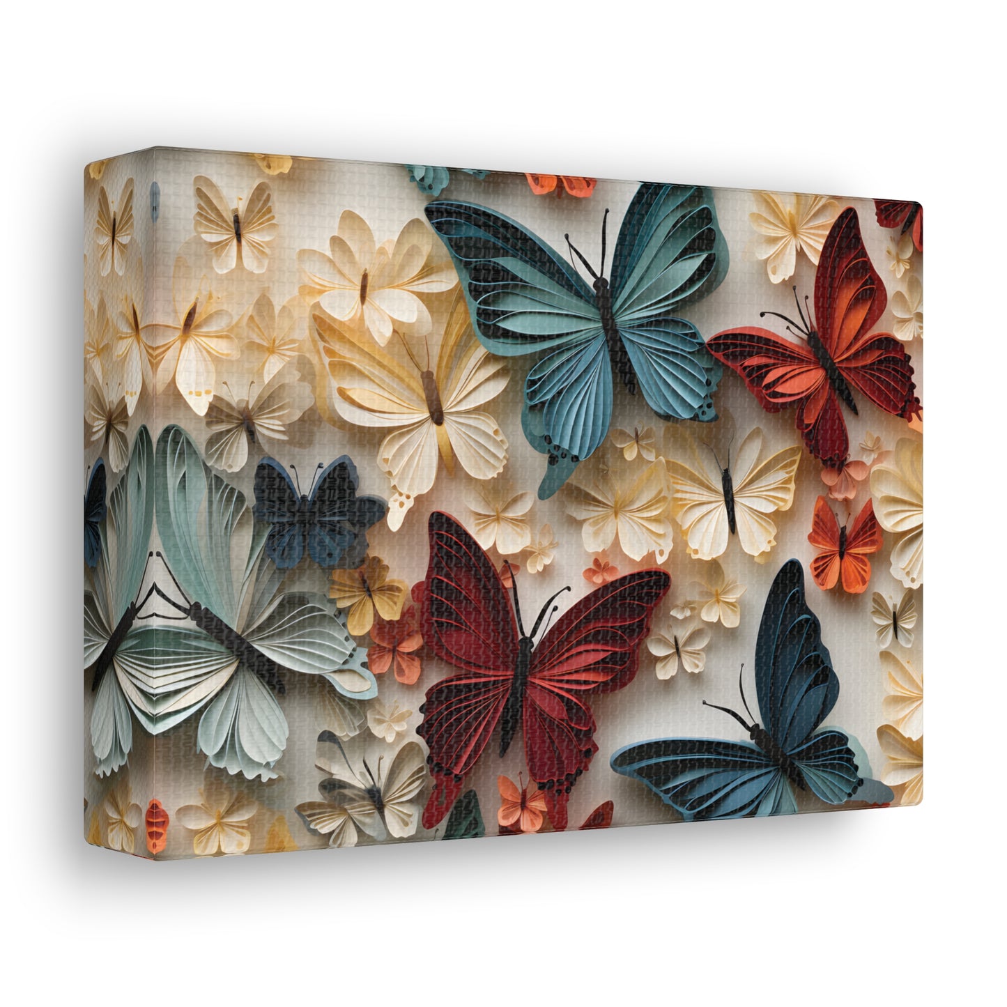 3D Butterflies and Flowers Gallery Wraps