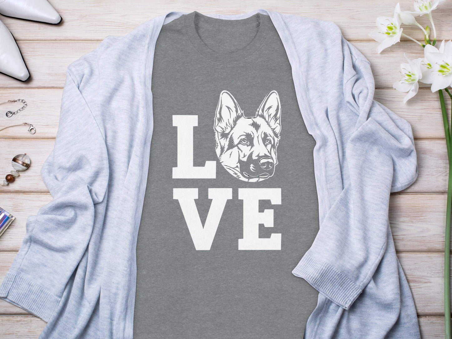 Love German Shepherd Graphic Tee for Dog Lovers