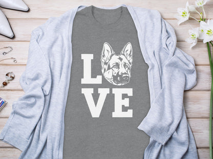 Love German Shepherd Graphic Tee for Dog Lovers