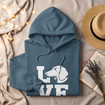 Love Dachshund Hoodie with Cute Dog Graphic Design