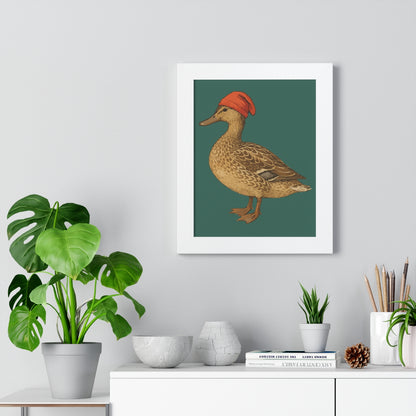 Duck with Red Hat Illustration Wall Art Decor