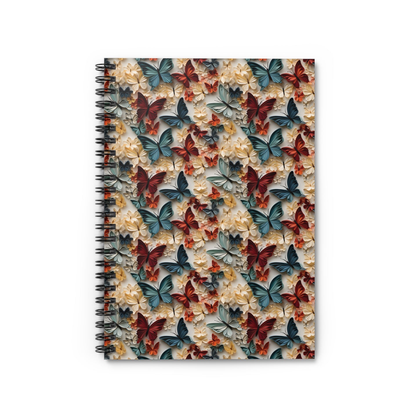 3D Flowers and Mushrooms Spiral Notebook - Ruled Line