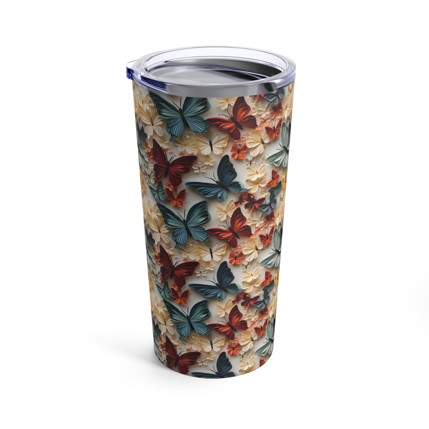 3D Butterflies and Flowers tumbler 20oz