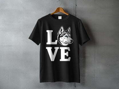 Husky Love Graphic Design T-Shirt for Dog Lovers