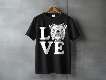 Love Bulldog Graphic Design T-Shirt for Dog Lovers