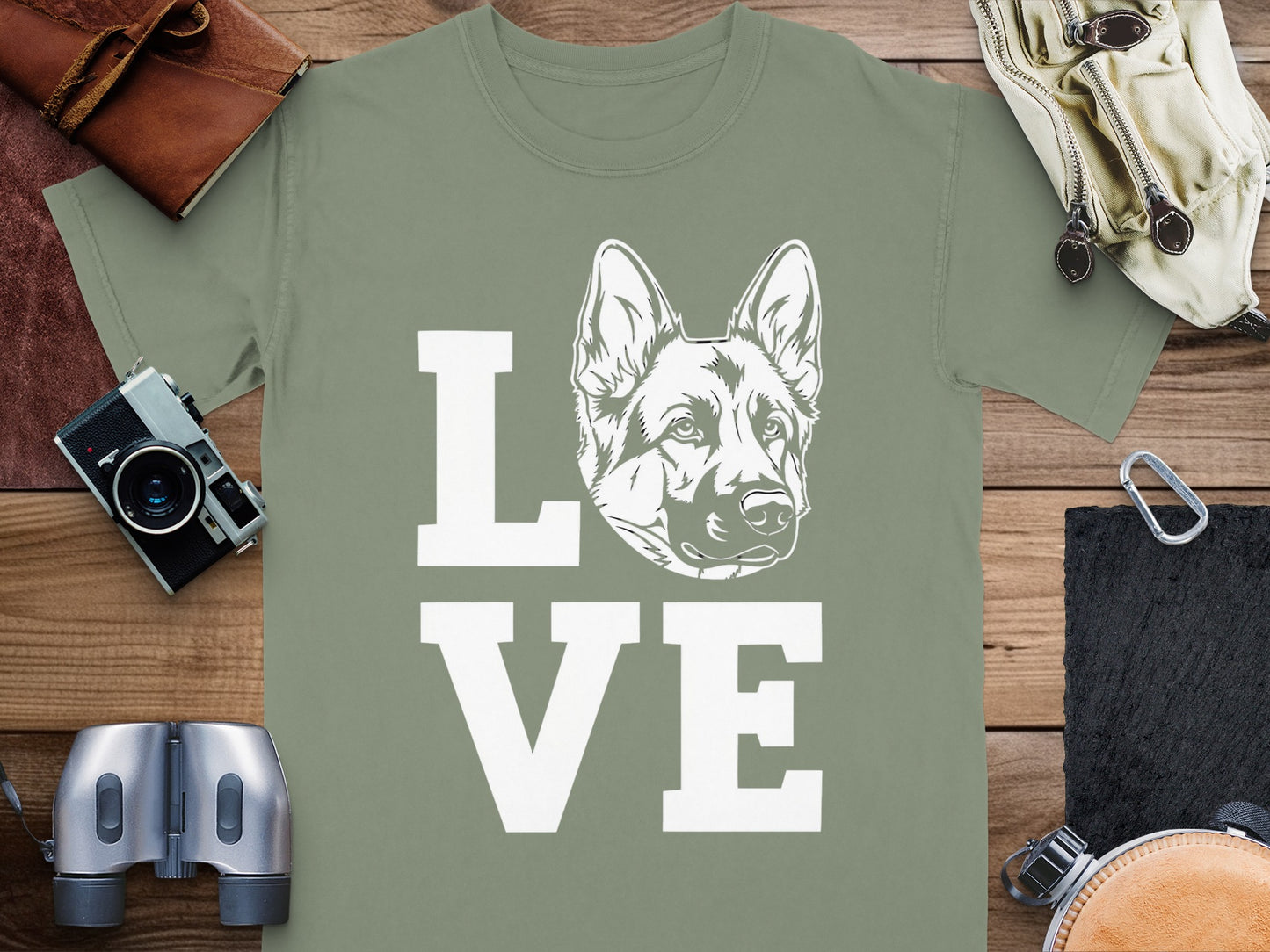 Love German Shepherd Graphic Print T-Shirt