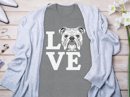 Love Bulldog Graphic Design T-Shirt Product