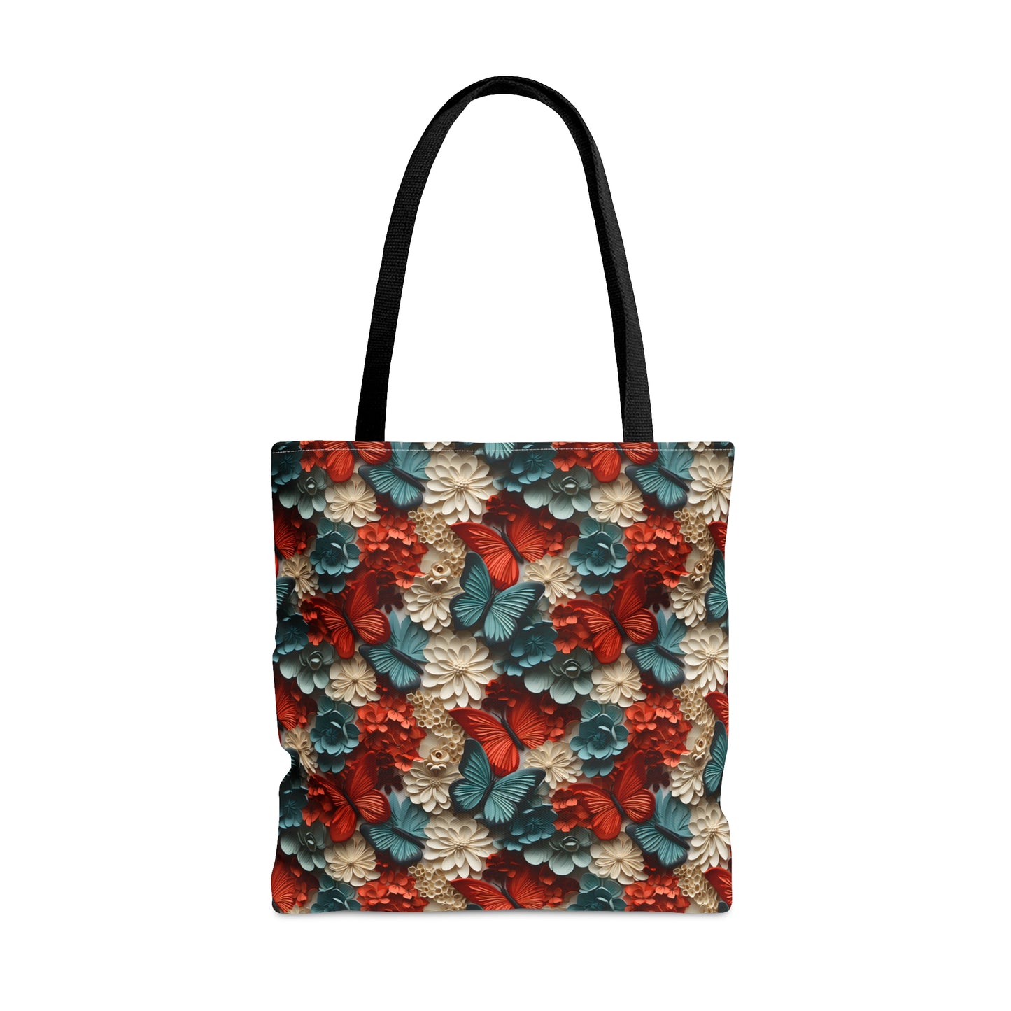 3D Butterflies and Flowers Tote Bag